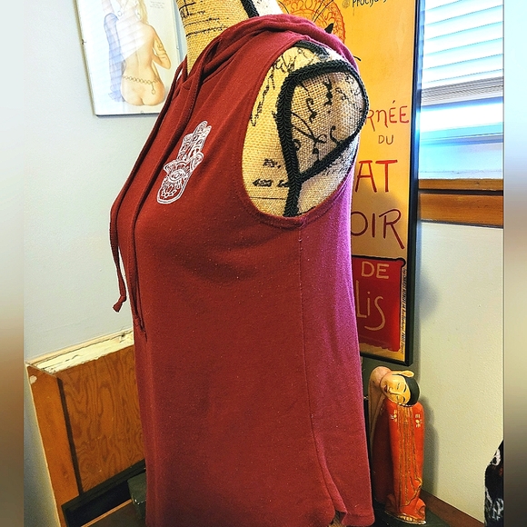 Yoga Hand Sleeveless Hoodie, Size S - Picture 5 of 6
